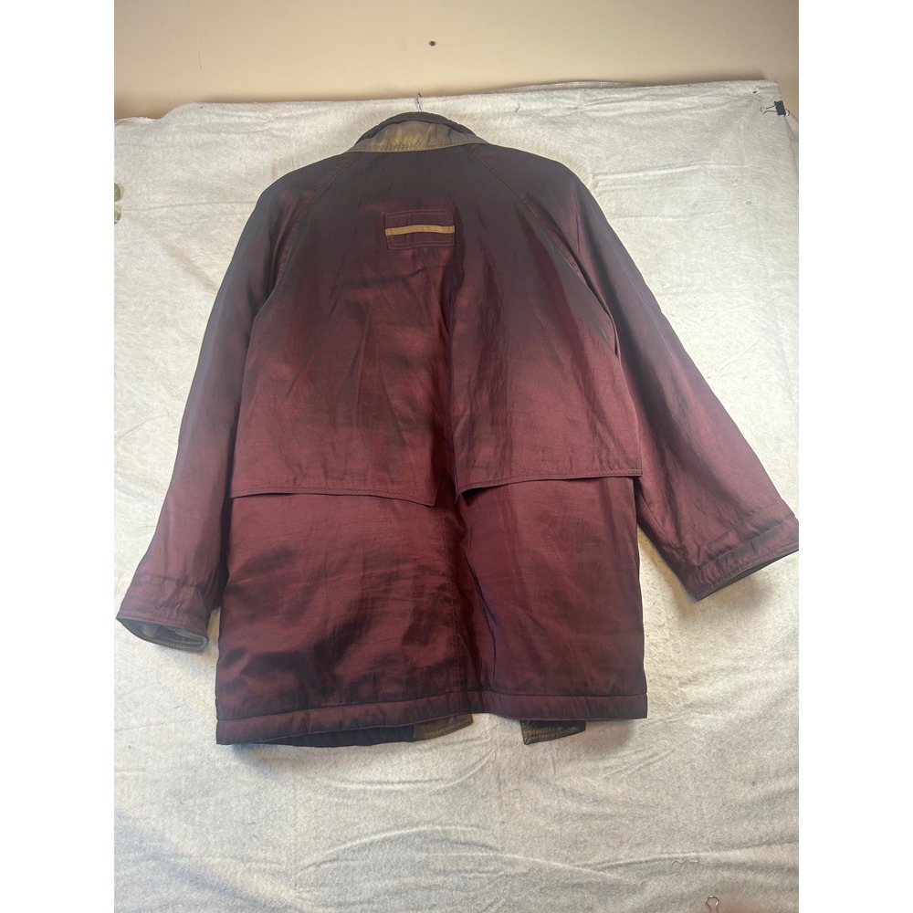 Forecaster of Boston Womens Burgundy Gold Colorblock Trench‎ Coat Jacket - Picture 2 of 9